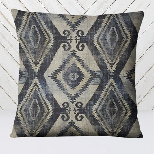 Large Santa Cruz Cushion - Indego - Blue Crocus Textiles