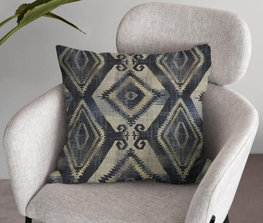 Large Santa Cruz Cushion - Indego - Blue Crocus Textiles