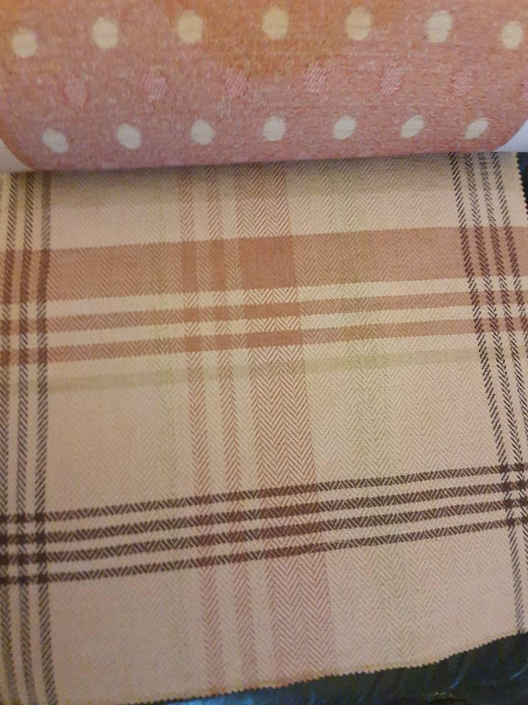 Roman blinds handcrafted made to measure linded fabric Melrose tartan by Porter stone - Blue Crocus Textiles