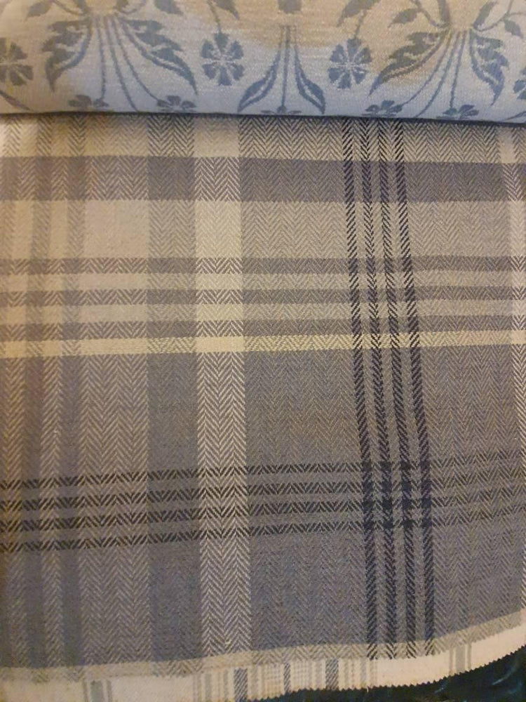 Roman blinds handcrafted made to measure linded fabric Melrose tartan by Porter stone - Blue Crocus Textiles