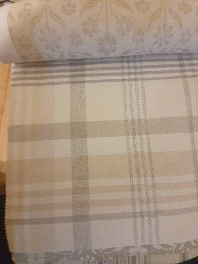 Roman blinds handcrafted made to measure linded fabric Melrose tartan by Porter stone - Blue Crocus Textiles