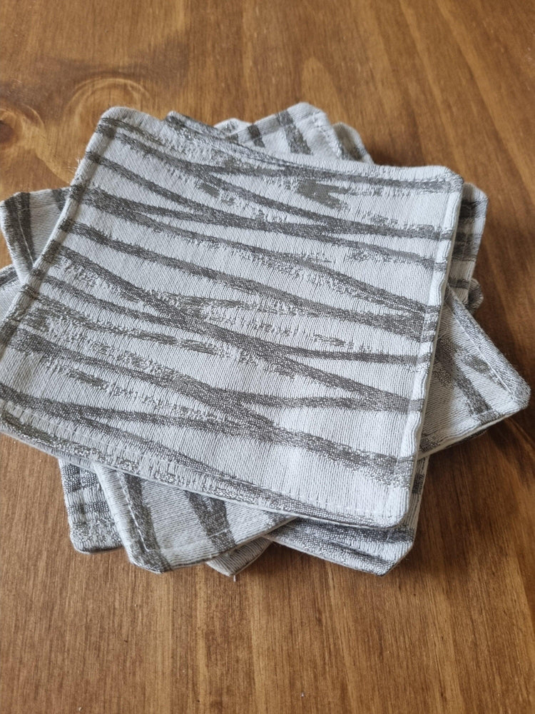 Silver fabric coasters - Blue Crocus Textiles