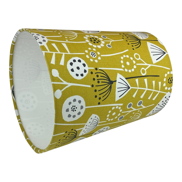 Waste Paper Bin finished with Ochre Fabric - Blue Crocus Textiles