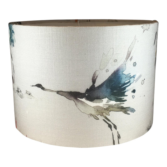 Voyage Bird Handmade Lampshade - Blue Crocus Textiles