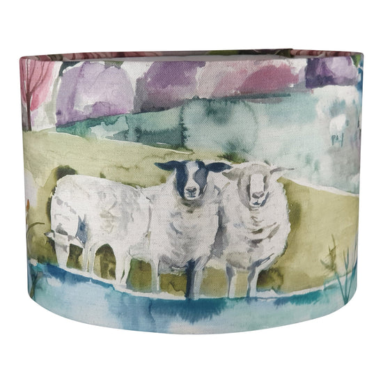 Voyage Sheep Handmade Lampshade - Blue Crocus Textiles