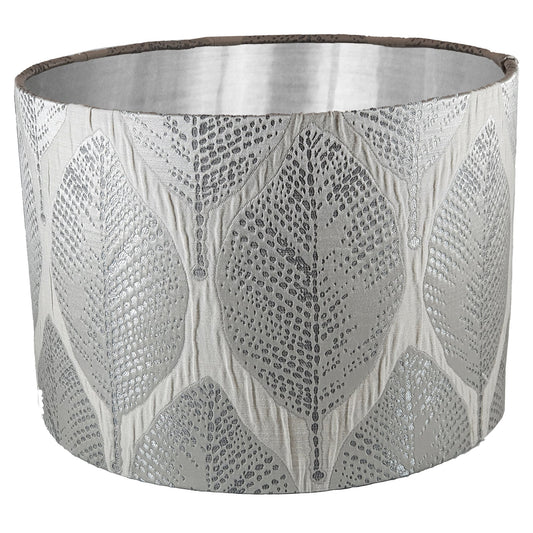 Silver Grey Handmade Handmade Lampshade - Blue Crocus Textiles