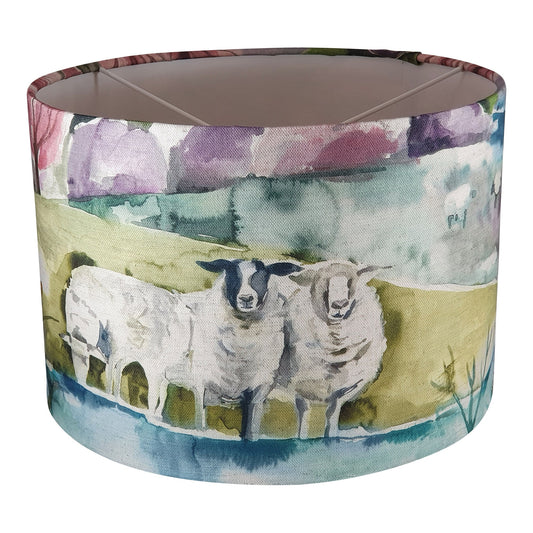 Voyage Sheep Handmade Lampshade - Blue Crocus Textiles