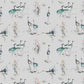 Bird Handmade Lampshade featuring 2 standing cranes - Blue Crocus Textiles