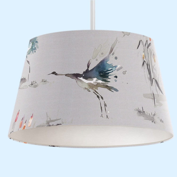 Voyage Bird Empire Handmade Lampshade - Blue Crocus Textiles