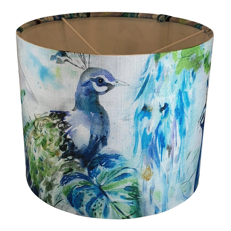 Peacock Handmade Lampshade - Blue Crocus Textiles