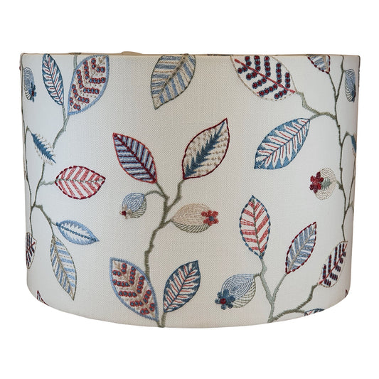 Amore embroidered Handmade Handmade Lampshade - Blue Crocus Textiles