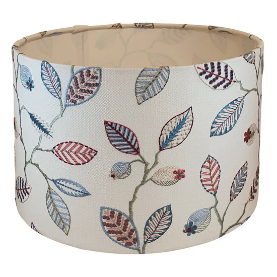 Amore embroidered Handmade Handmade Lampshade - Blue Crocus Textiles