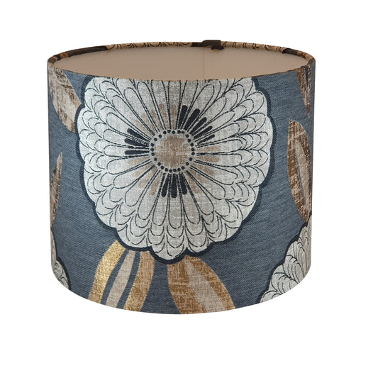 Florentina Flower Handmade Lampshade - Blue Crocus Textiles