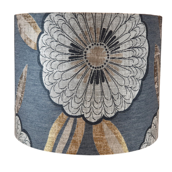 Florentina Flower Handmade Lampshade - Blue Crocus Textiles