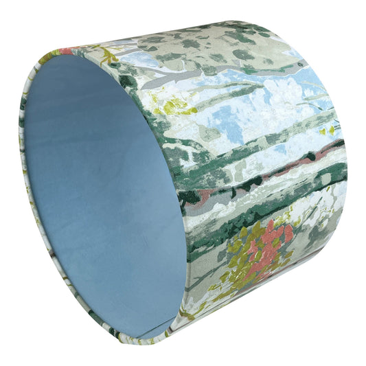 Tree Lampshade with Blue Lining - Blue Crocus Textiles