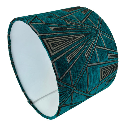 Gatsby Art Deco Handmade Lampshade in Green - Blue Crocus Textiles