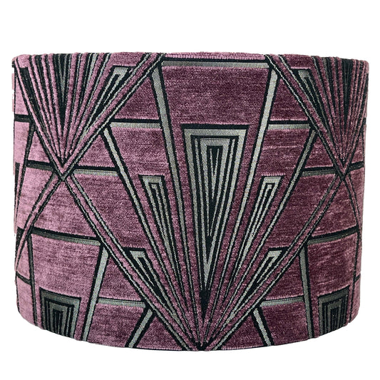 Gatsby Art Deco Handmade Lampshade in Purple - Blue Crocus Textiles