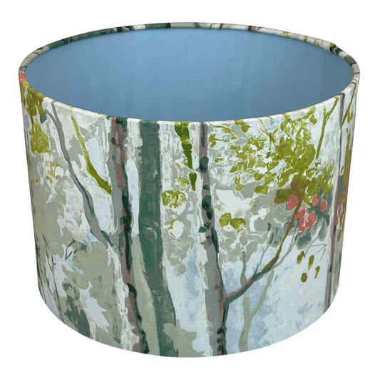 Tree Lampshade with Blue Lining - Blue Crocus Textiles