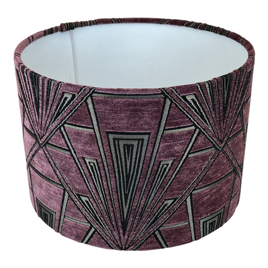 Gatsby Art Deco Handmade Lampshade in Purple - Blue Crocus Textiles