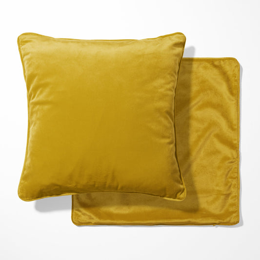 Gold Velvet Double Sided Cushion with optional piping - BlueCrocusTextiles