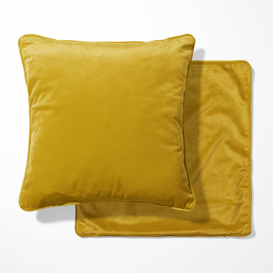 Large Gold Velvet Double Sided Cushion with optional piping - BlueCrocusTextiles