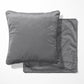 Extra Large Graphite Velvet Double Sided Cushion with optional piping - BlueCrocusTextiles