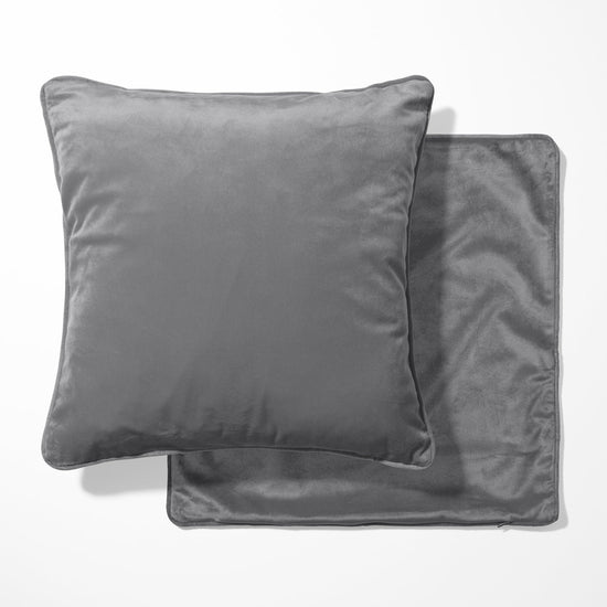 Graphite Velvet Double Sided Cushion with optional piping - BlueCrocusTextiles