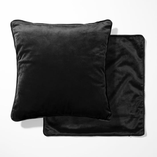 Black Velvet Double Sided Cushion with optional piping - BlueCrocusTextiles