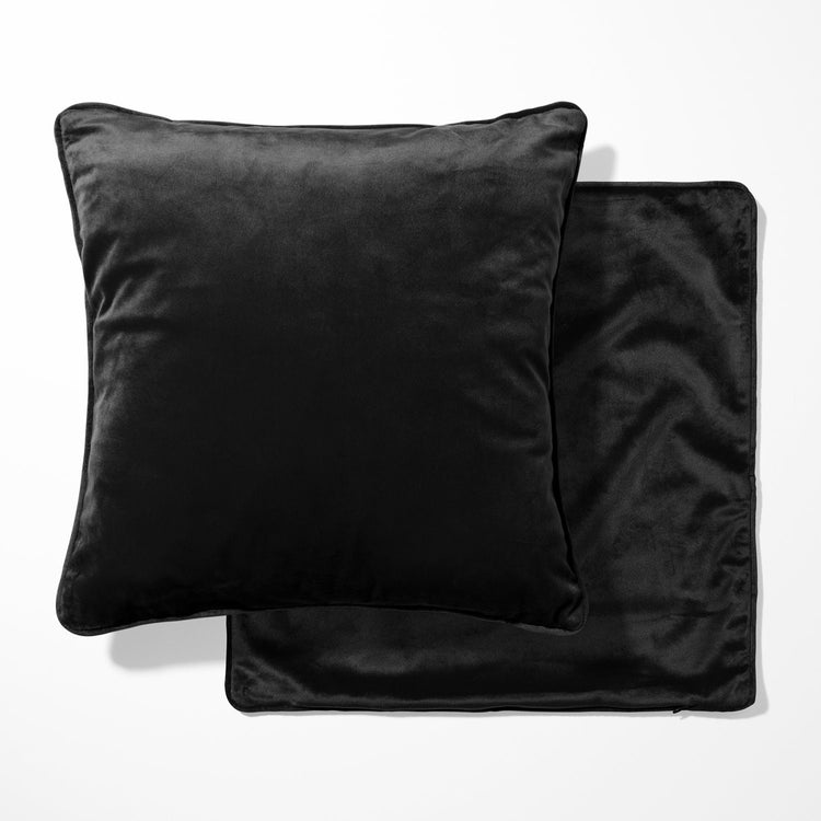 Black Velvet Double Sided Cushion with optional piping - BlueCrocusTextiles