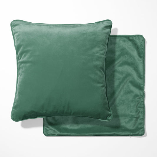 Teal Velvet Double Sided Cushion with optional piping - BlueCrocusTextiles