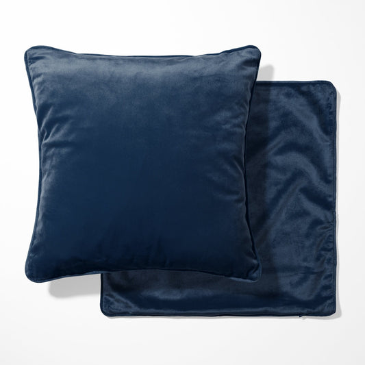 Navy Blue Velvet Double Sided Cushion with optional piping - BlueCrocusTextiles