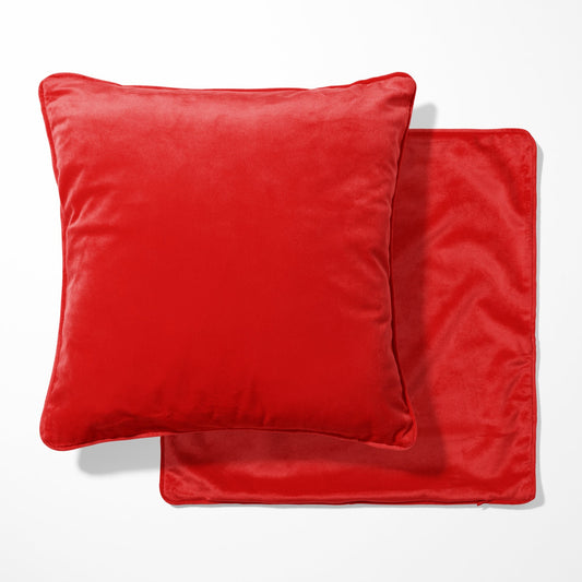 Extra Large Scarlet Velvet Double Sided Cushion with optional piping - BlueCrocusTextiles