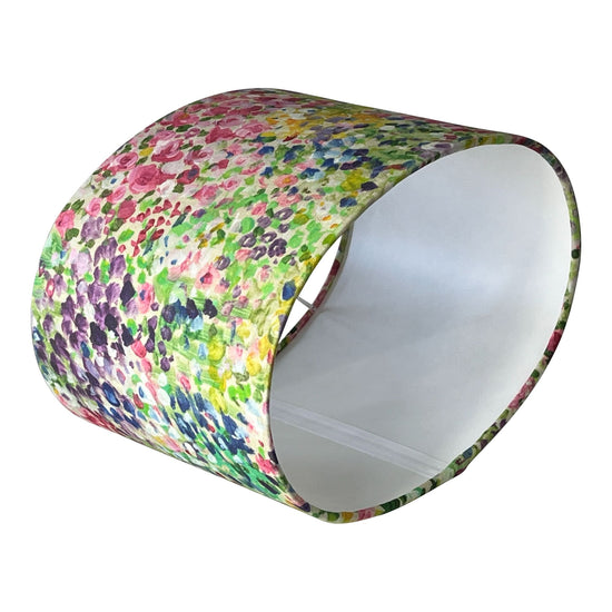 Oval Fusion Abstract Handmade Lampshade - Blue Crocus Textiles