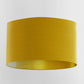 Mustard Gold Velvet Handmade Lampshade with Brushed Gold Lining - Blue Crocus Textiles