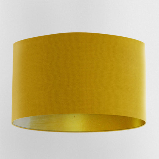 Mustard Gold Velvet Handmade Lampshade with Brushed Gold Lining - Blue Crocus Textiles