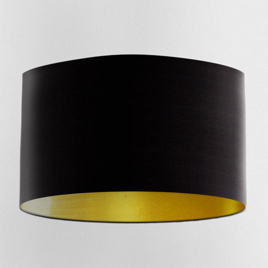 Black Velvet Handmade Lampshade with Brushed Gold Lining - Blue Crocus Textiles