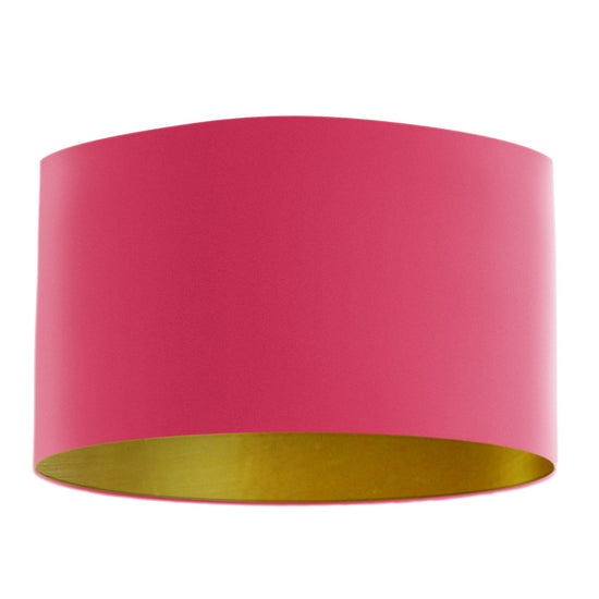 Hot Pink Velvet Handmade Lampshade with Brushed Gold Lining - Blue Crocus Textiles