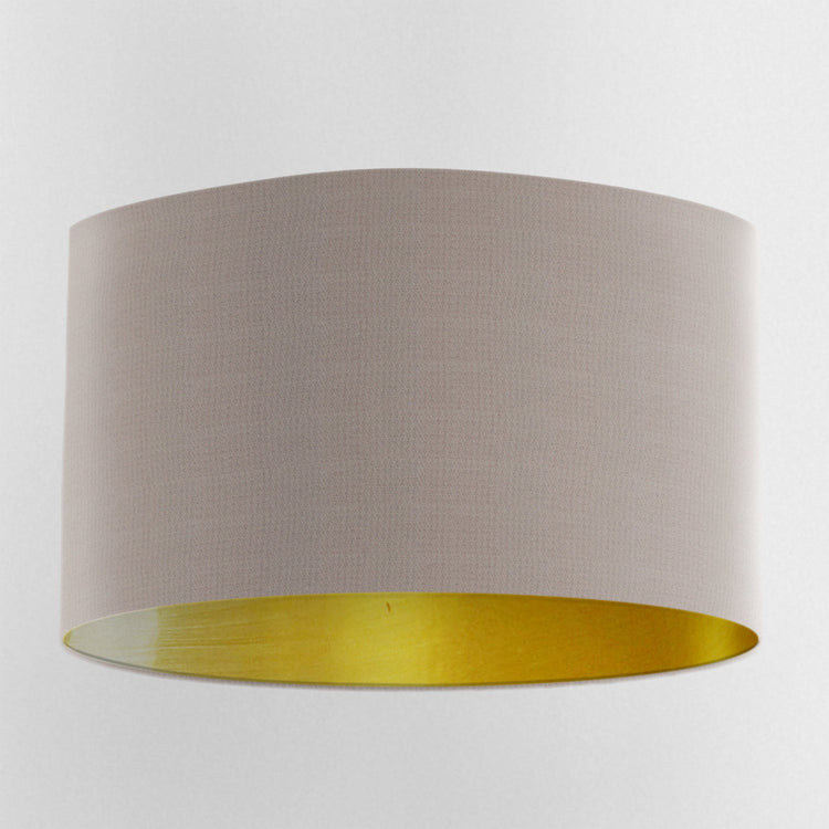 Dove Grey Velvet Handmade Lampshade with Brushed Gold Lining - Blue Crocus Textiles