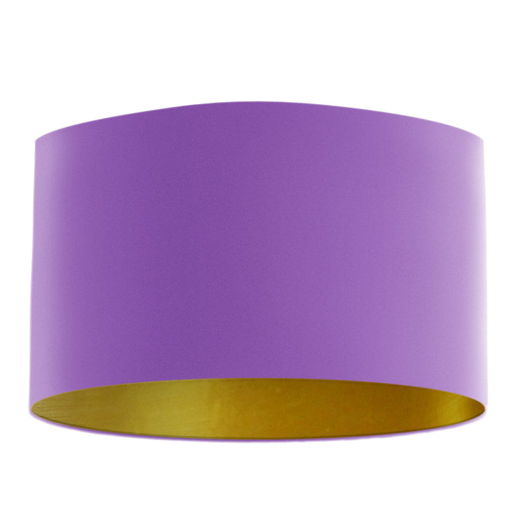 Amethyst Velvet Handmade Lampshade with Brushed Gold Lining - Blue Crocus Textiles