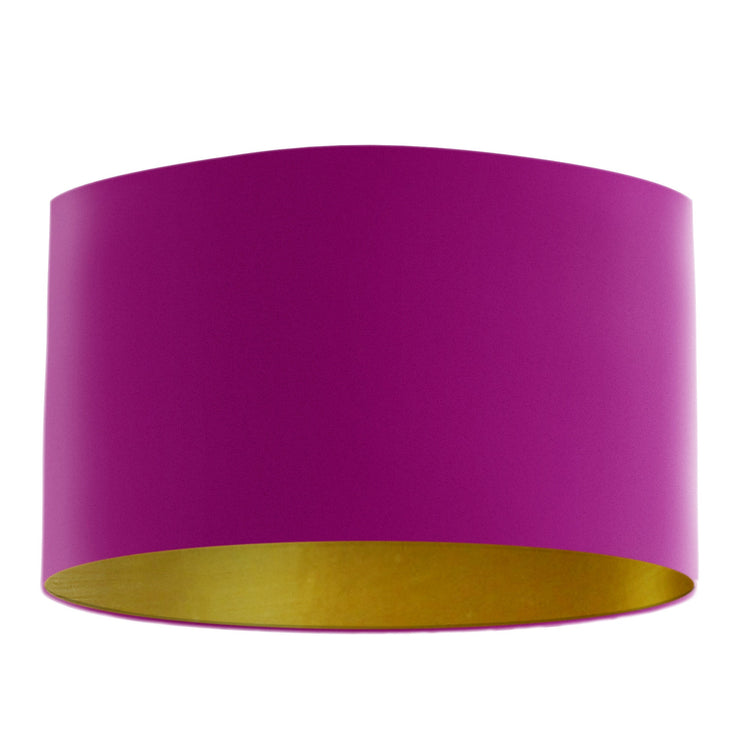 Plum Velvet Handmade Lampshade with Brushed Gold Lining - Blue Crocus Textiles