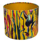 Botanical Velvet Handmade Lampshade with Mustard Gold Lining - Blue Crocus Textiles