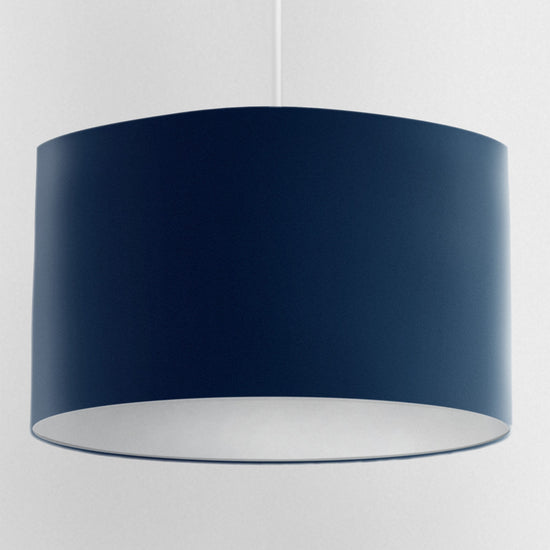 Velvet Handmade Lampshade - Navy Blue with white Lining - Blue Crocus Textiles