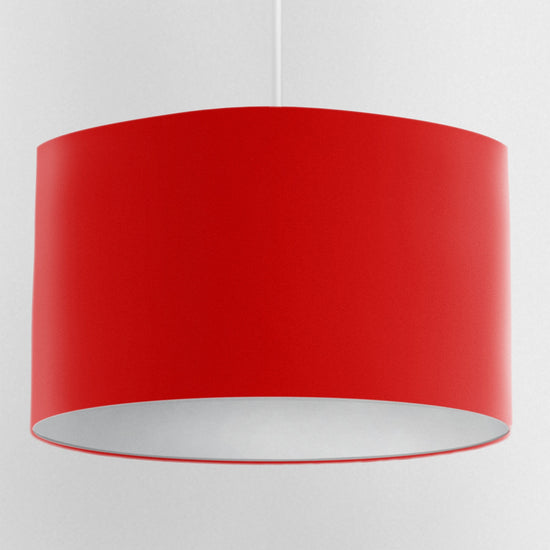 Velvet Handmade Lampshade - Scarlet Red with white Lining - Blue Crocus Textiles