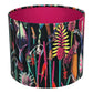 Botanical Velvet Handmade Lampshade with Cerise Lining - Blue Crocus Textiles