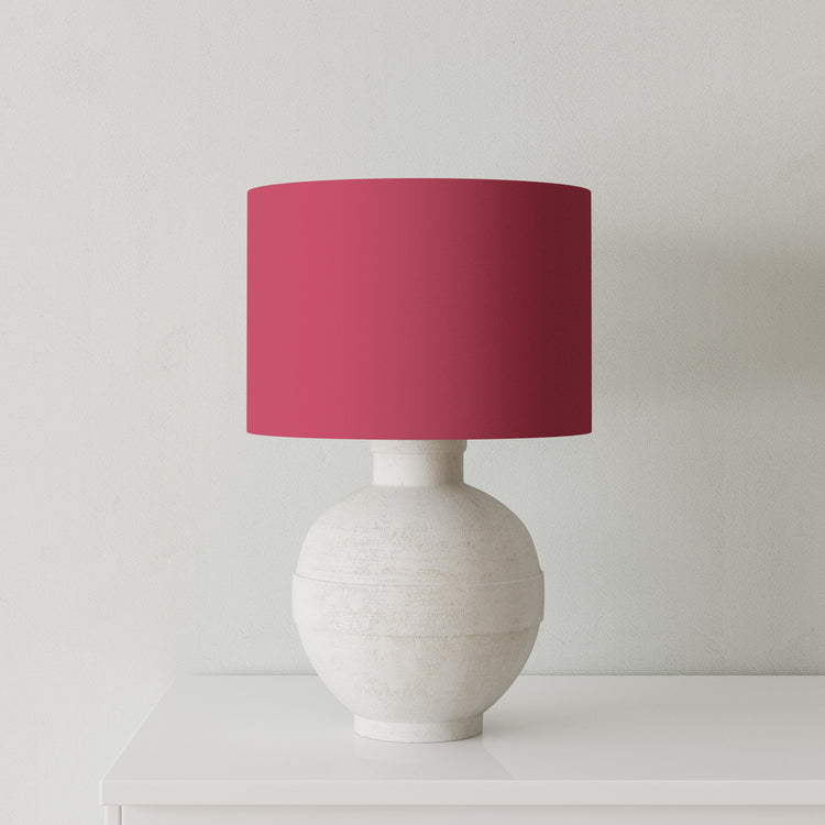 Velvet Handmade Lampshade - Hot Pink with white Lining - Blue Crocus Textiles