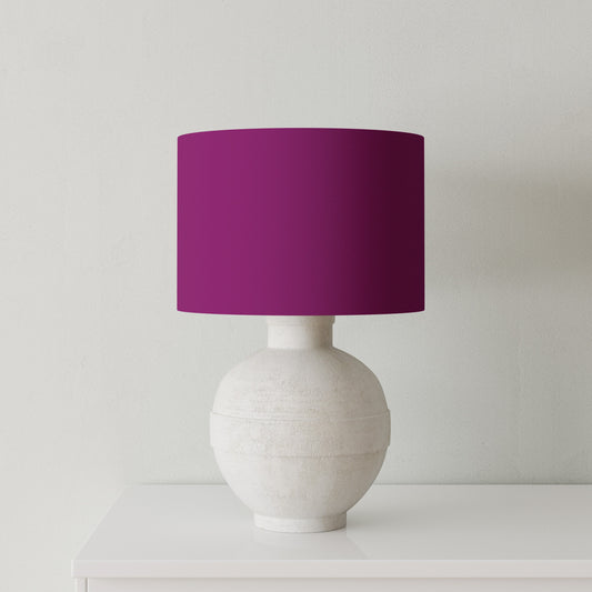 Velvet Handmade Lampshade - Plum with white Lining - Blue Crocus Textiles