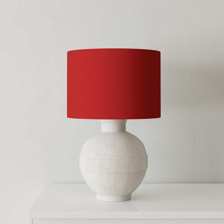 Velvet Handmade Lampshade - Scarlet Red with white Lining - Blue Crocus Textiles