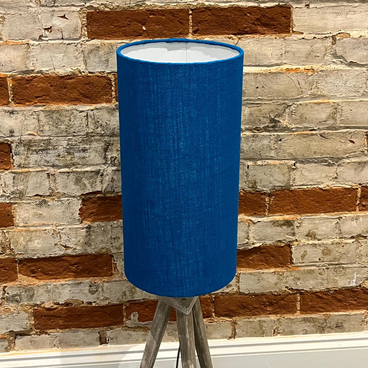 Hessian Extra Tall Handmade Handmade Lampshade - Blue Crocus Textiles