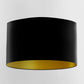 Black Handmade Lampshade with Brushed Gold Lining and 100% cotton fabric - Blue Crocus Textiles