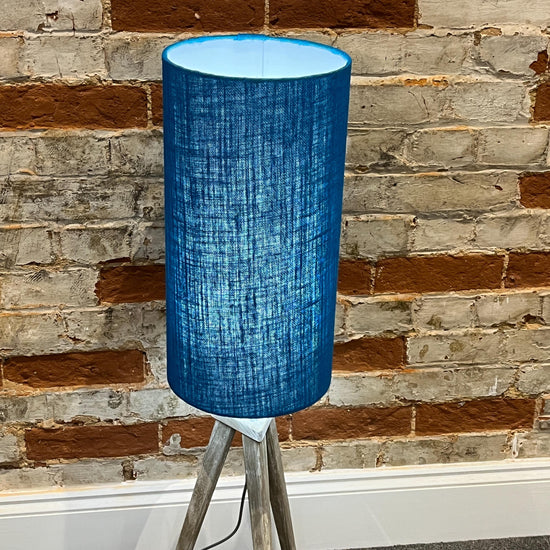 Hessian Extra Tall Handmade Handmade Lampshade - Blue Crocus Textiles